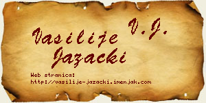 Vasilije Jazački vizit kartica